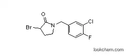 Molecular Structure of 1260808-35-2 (3-bromo-1-(3-chloro-4-fluorobenzyl)pyrrolidin-2-one)